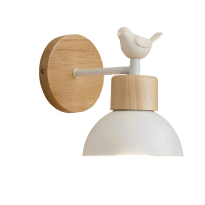 Nordic Japandi Wood Iron LED Wall Light Fixture | Timbera