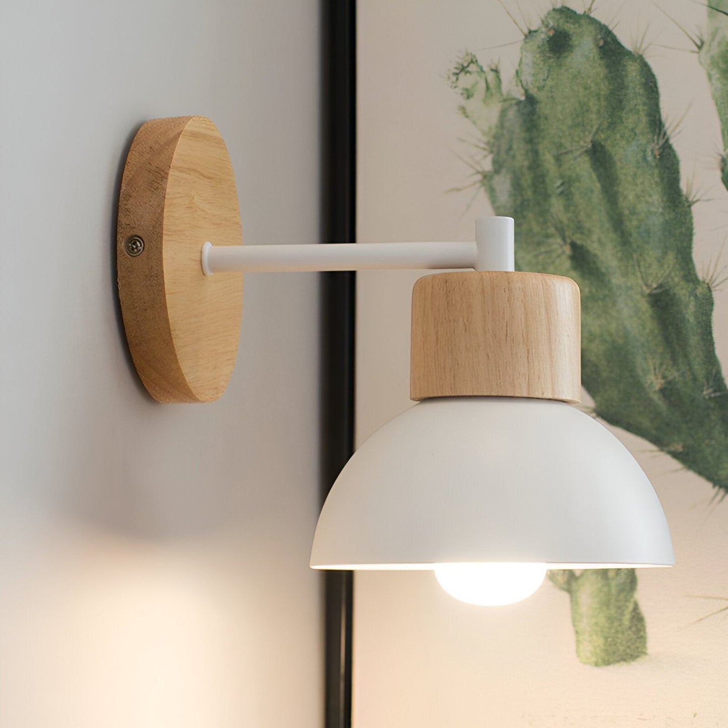 Nordic Japandi Wood Iron LED Wall Light Fixture | Timbera