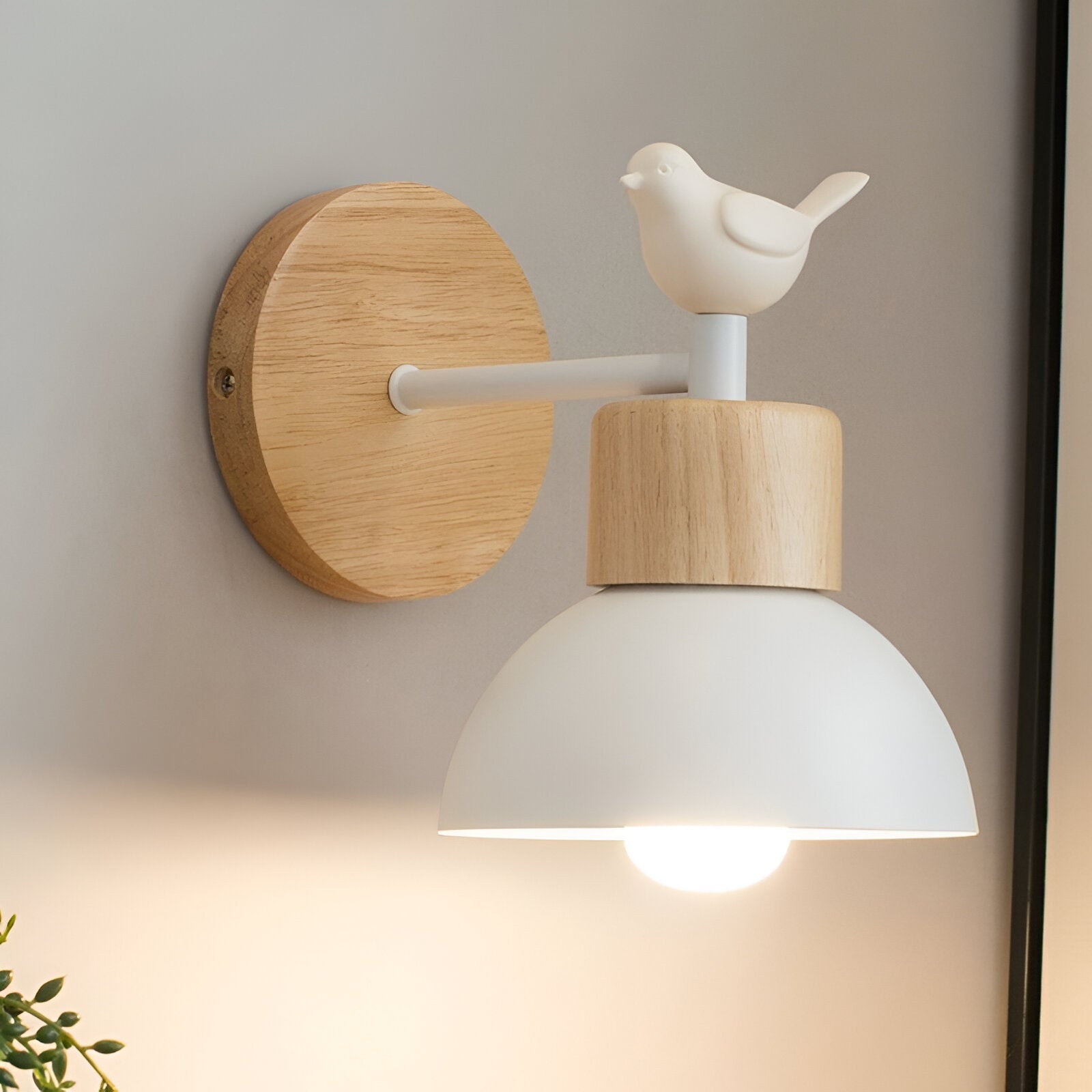 Nordic Japandi Wood Iron LED Wall Light Fixture | Timbera