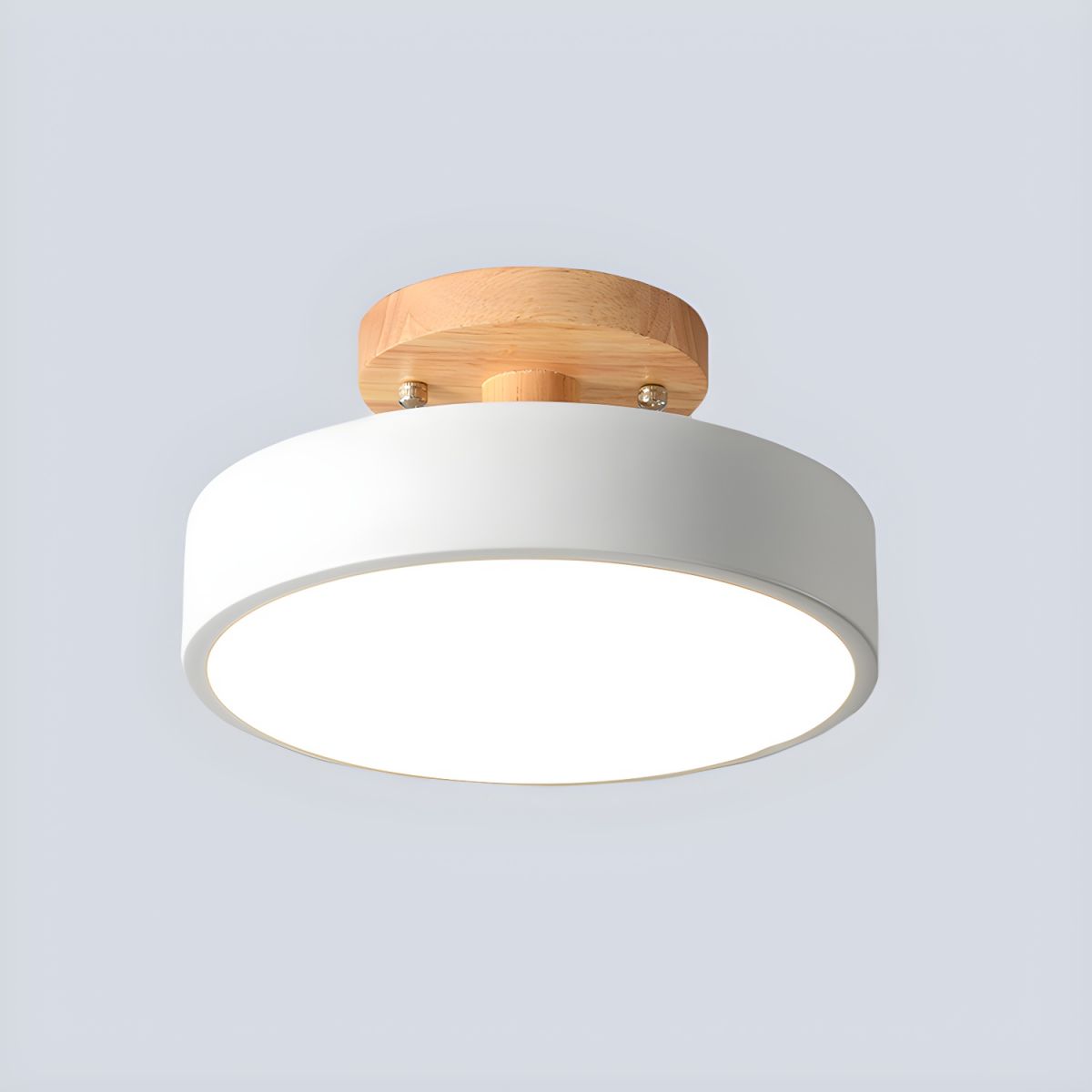 Nordic LED Ceiling Light with Wood Canopy Flush Mount | Linora