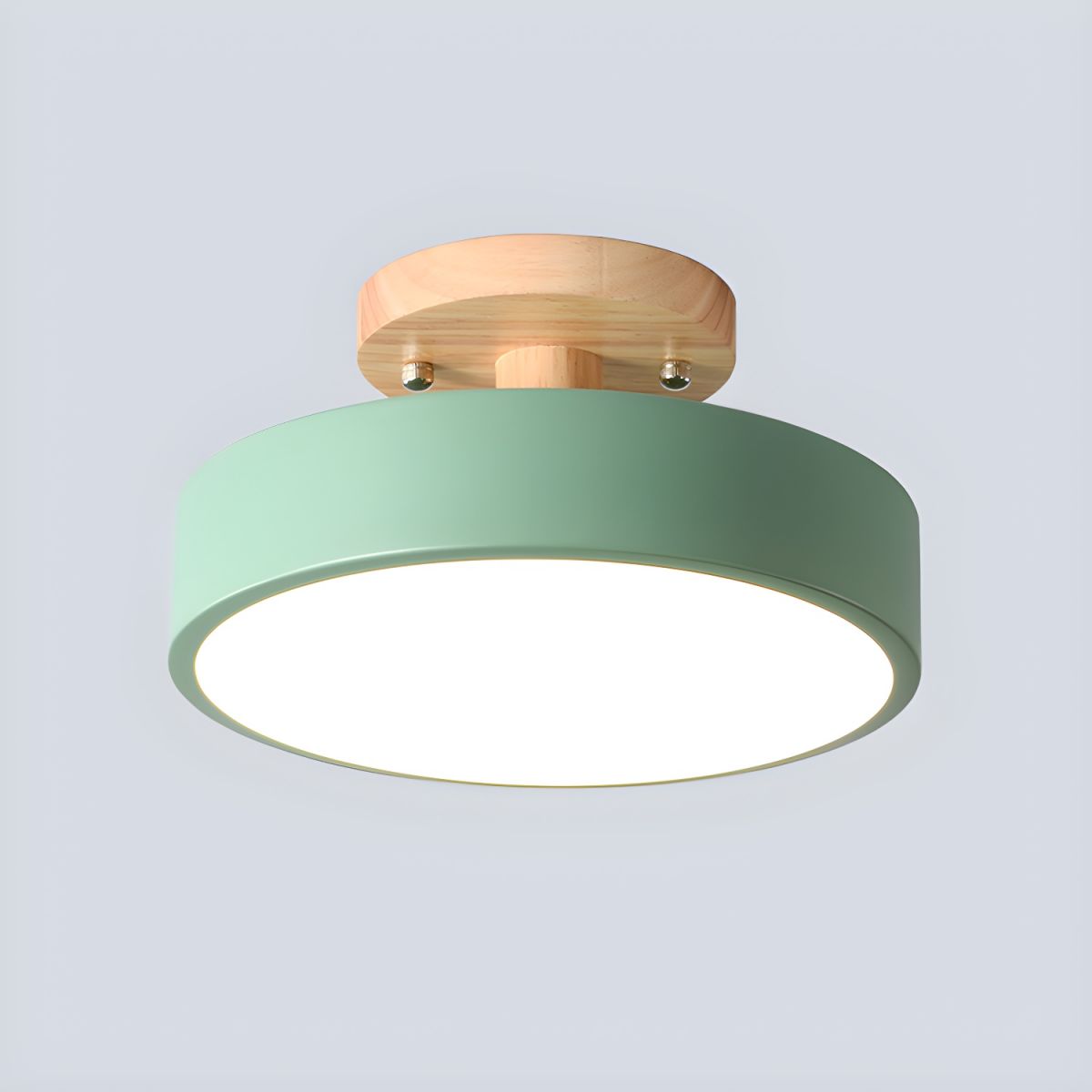 Nordic LED Ceiling Light with Wood Canopy Flush Mount | Linora