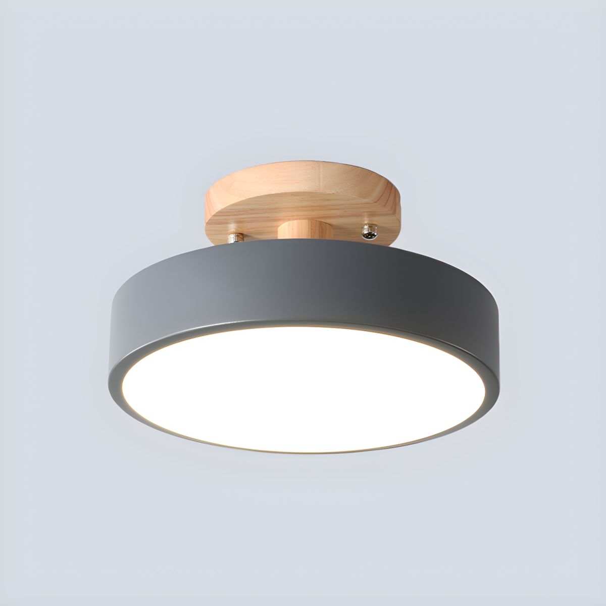 Nordic LED Ceiling Light with Wood Canopy Flush Mount | Linora