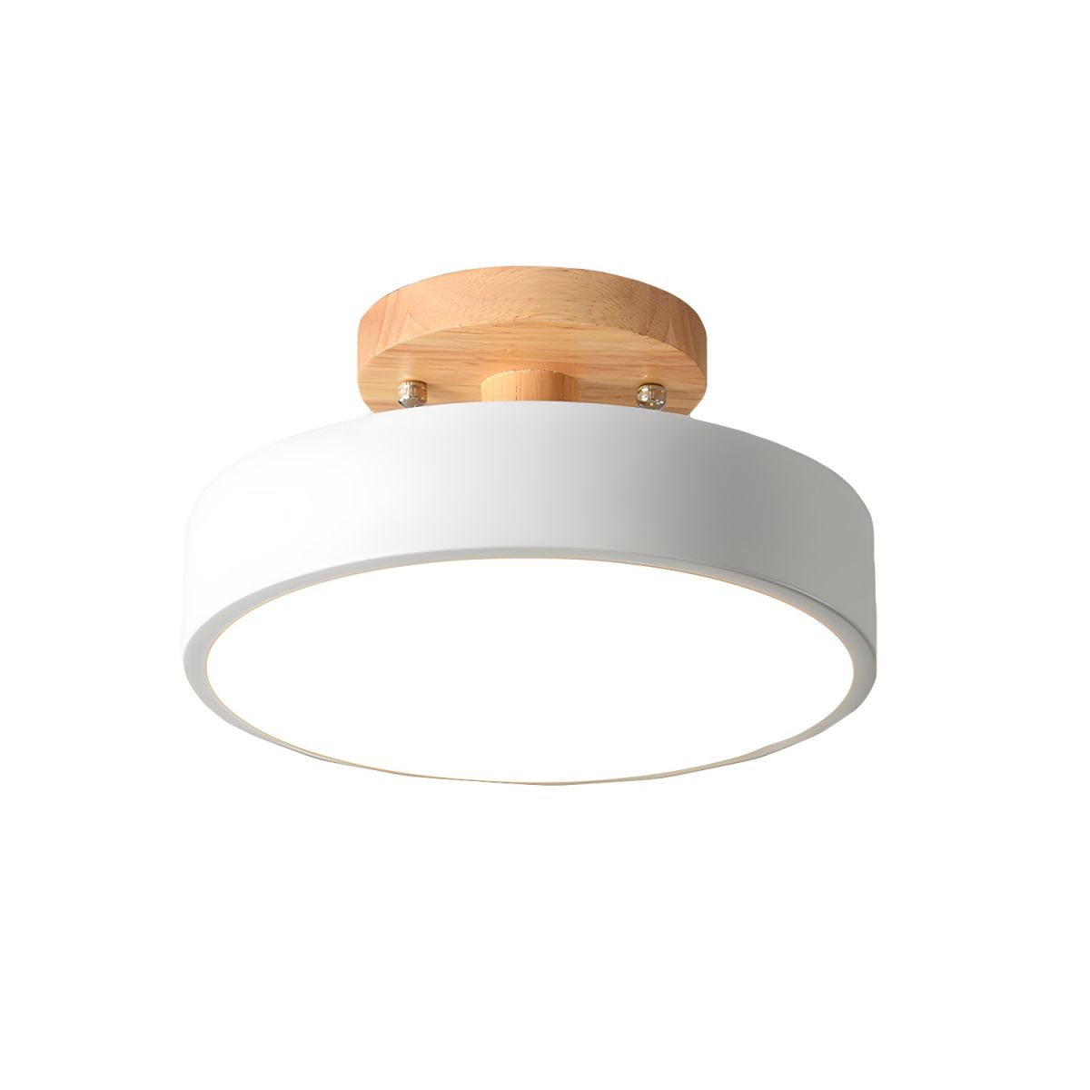 Nordic LED Ceiling Light with Wood Canopy Flush Mount | Linora