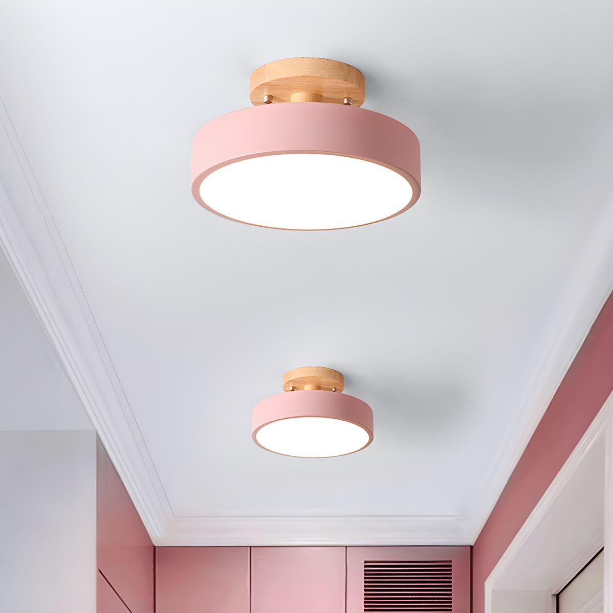 Nordic LED Ceiling Light with Wood Canopy Flush Mount | Linora