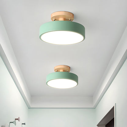 Nordic LED Ceiling Light with Wood Canopy Flush Mount | Linora