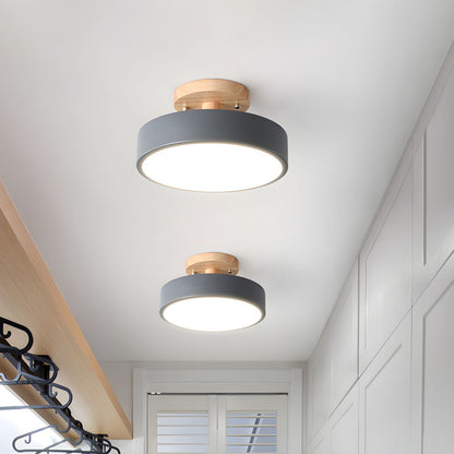 Nordic LED Ceiling Light with Wood Canopy Flush Mount | Linora
