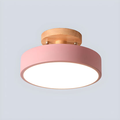 Nordic LED Ceiling Light with Wood Canopy Flush Mount | Linora