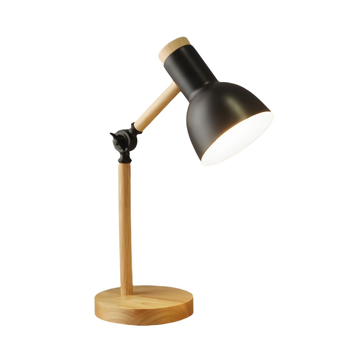 Nordic Macaron Table Lamp with Wood Arm | Solvexa