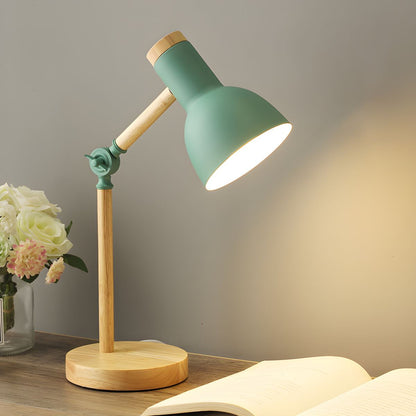 Nordic Macaron Table Lamp with Wood Arm | Solvexa