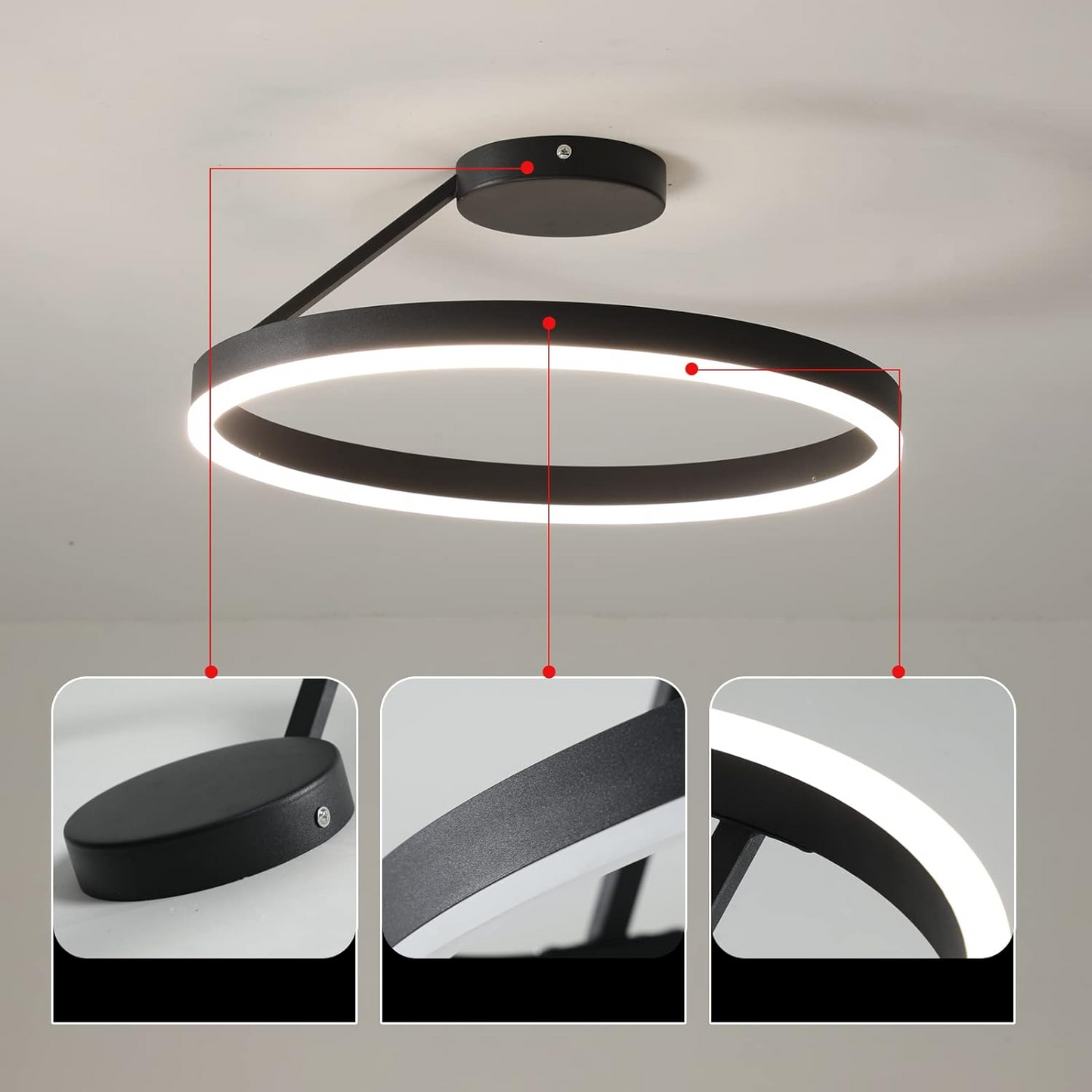Nordic Minimal Metal LED Ceiling Light Fixture | Lunira