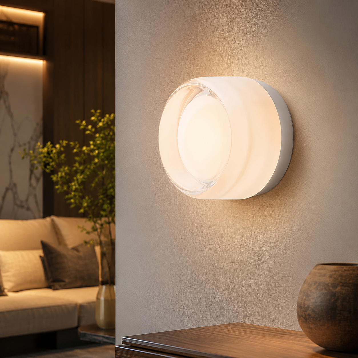 Nordic Minimalist Acrylic Lens LED Wall Light | Luminox