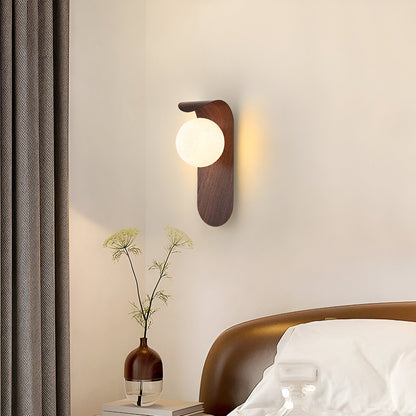 Nordic Minimalist Iron and Wood Accent LED Wall Light | Sarvian