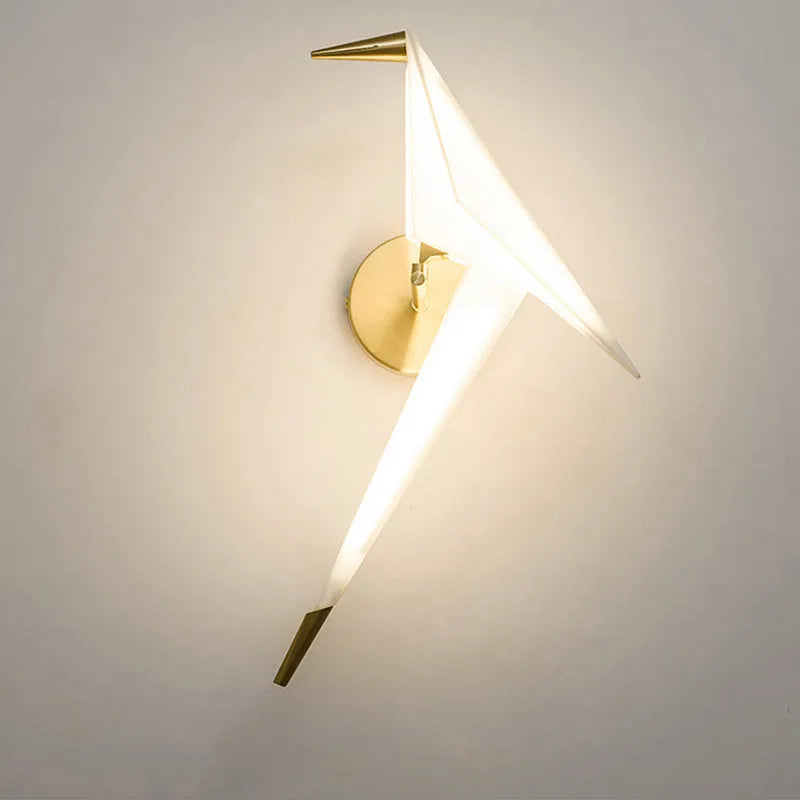 Nordic Paper Crane Acrylic LED Indoor Wall Light | Alnora