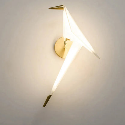 Nordic Paper Crane Acrylic LED Indoor Wall Light | Alnora
