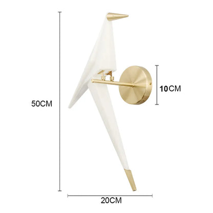 Nordic Paper Crane Acrylic LED Indoor Wall Light | Alnora