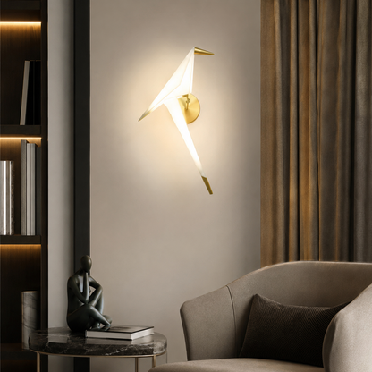 Nordic Paper Crane Acrylic LED Indoor Wall Light | Alnora