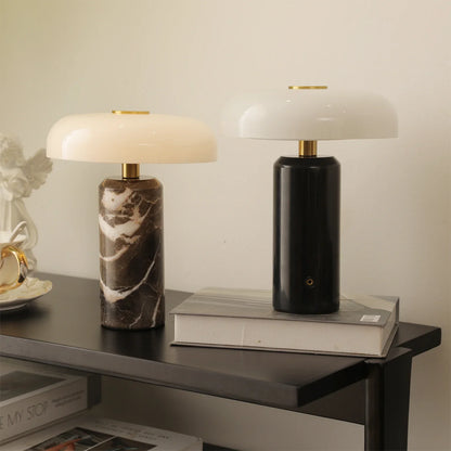 Nordic Portable LED Table Lamp with Marble Base | Nadoma
