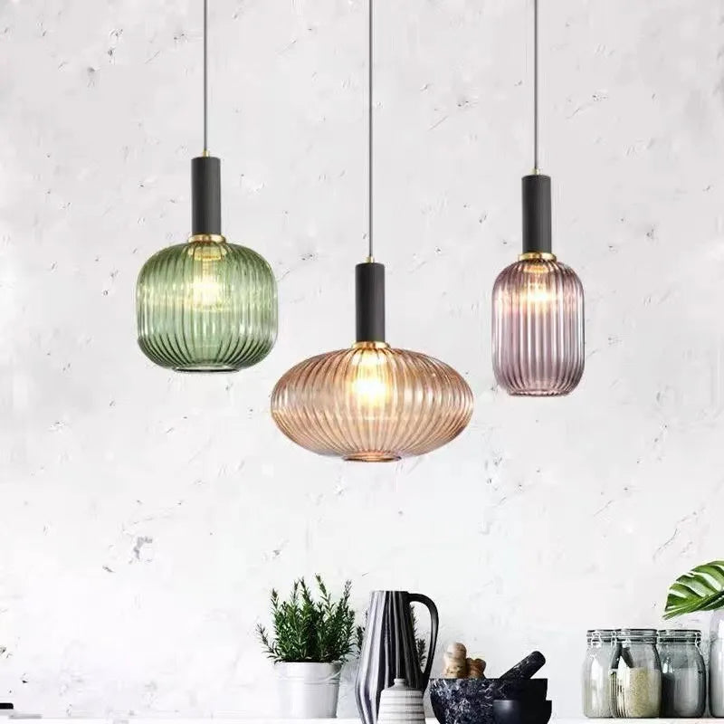 Nordic Retro Glass Pendant Light for Modern Interiors | Luvetis