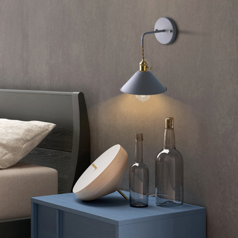 Nordic Retro Wall Light with Flared Glass Shade | Glasora