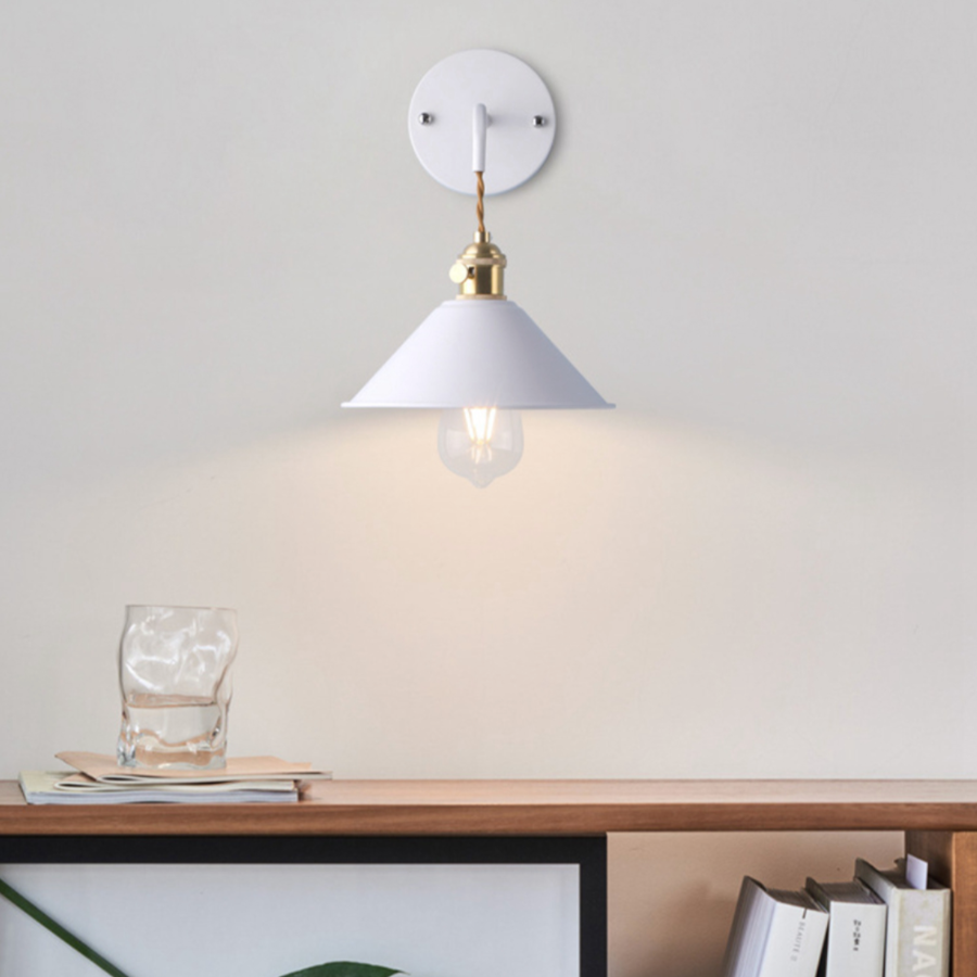 Nordic Retro Wall Light with Flared Glass Shade | Glasora