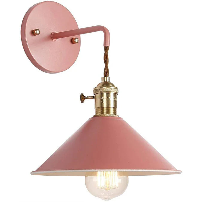 Nordic Retro Wall Light with Flared Glass Shade | Glasora