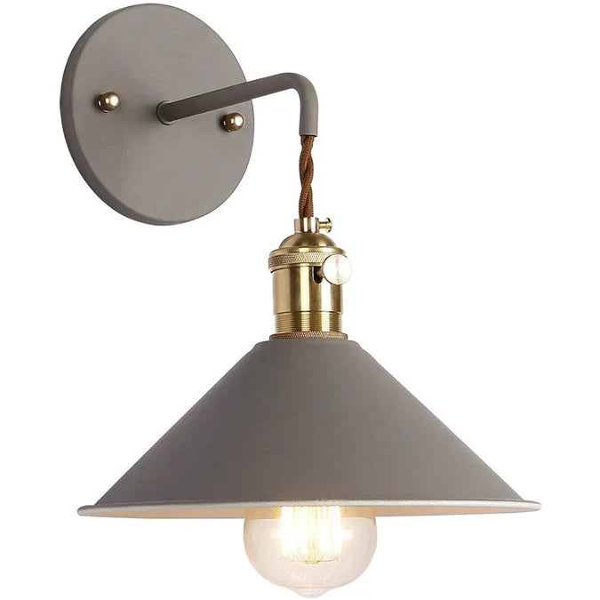 Nordic Retro Wall Light with Flared Glass Shade | Glasora