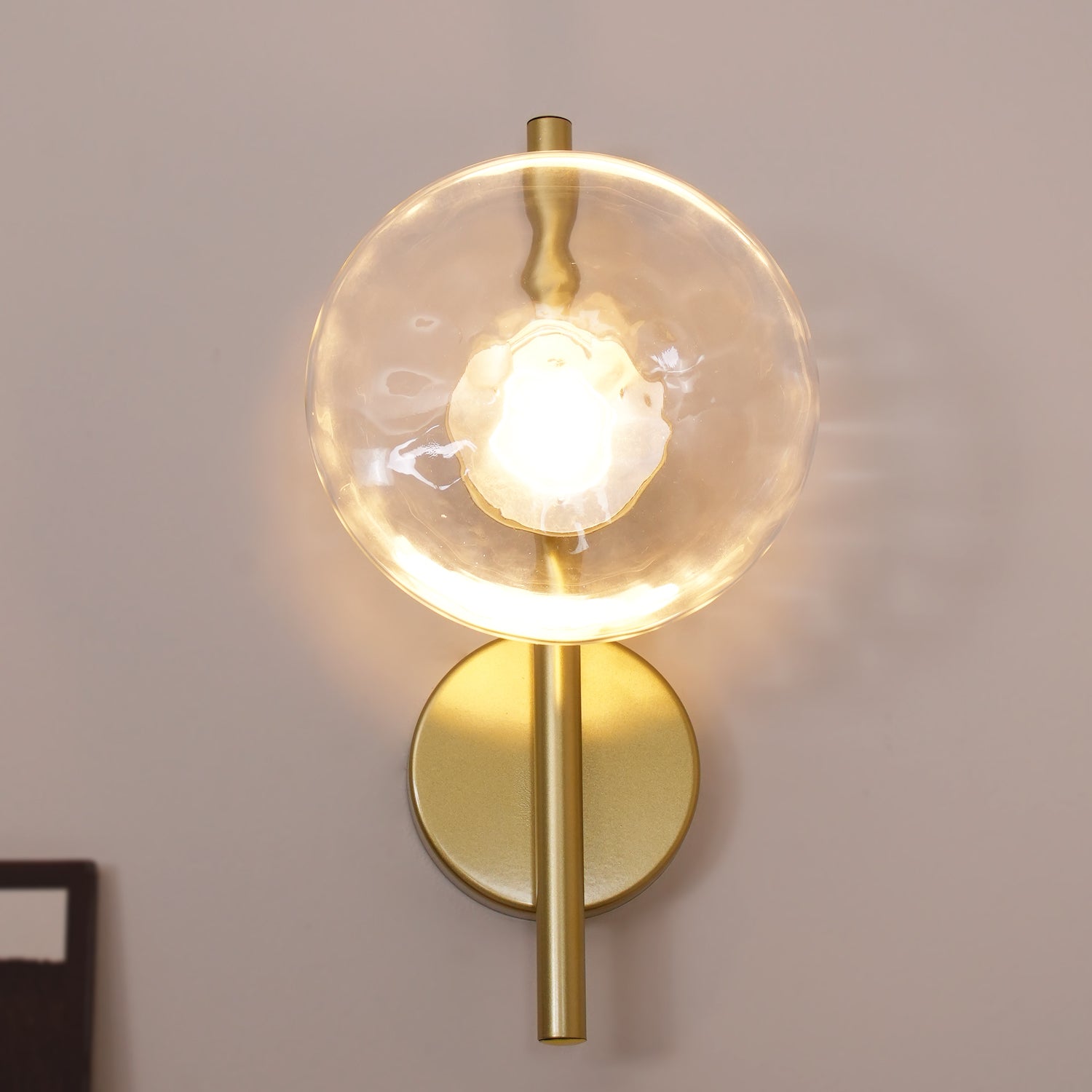 Nordic Round Glass Wall Light with Soft LED Glow | Glanova