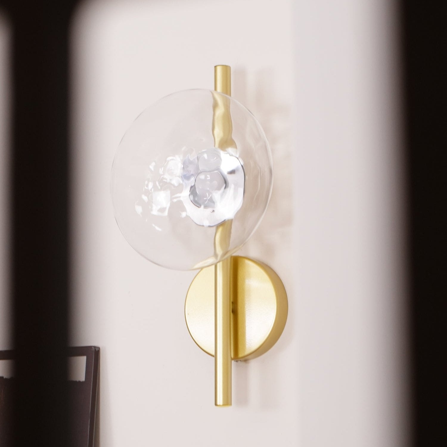 Nordic Round Glass Wall Light with Soft LED Glow | Glanova