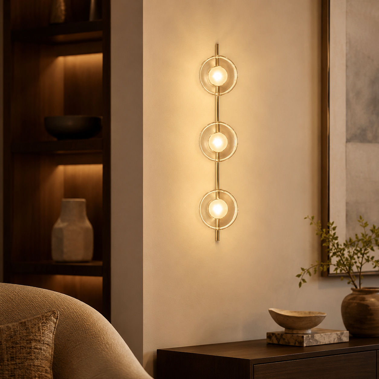 Nordic Round Glass Wall Light with Soft LED Glow | Glanova