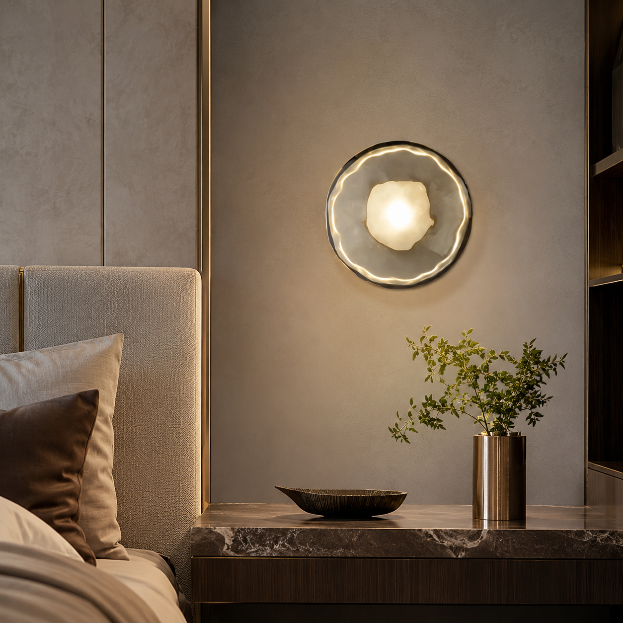Nordic Round Glass Wall Light with Soft LED Glow | Glanova