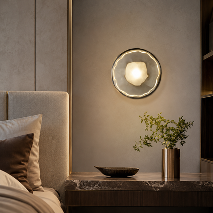Nordic Round Glass Wall Light with Soft LED Glow | Glanova