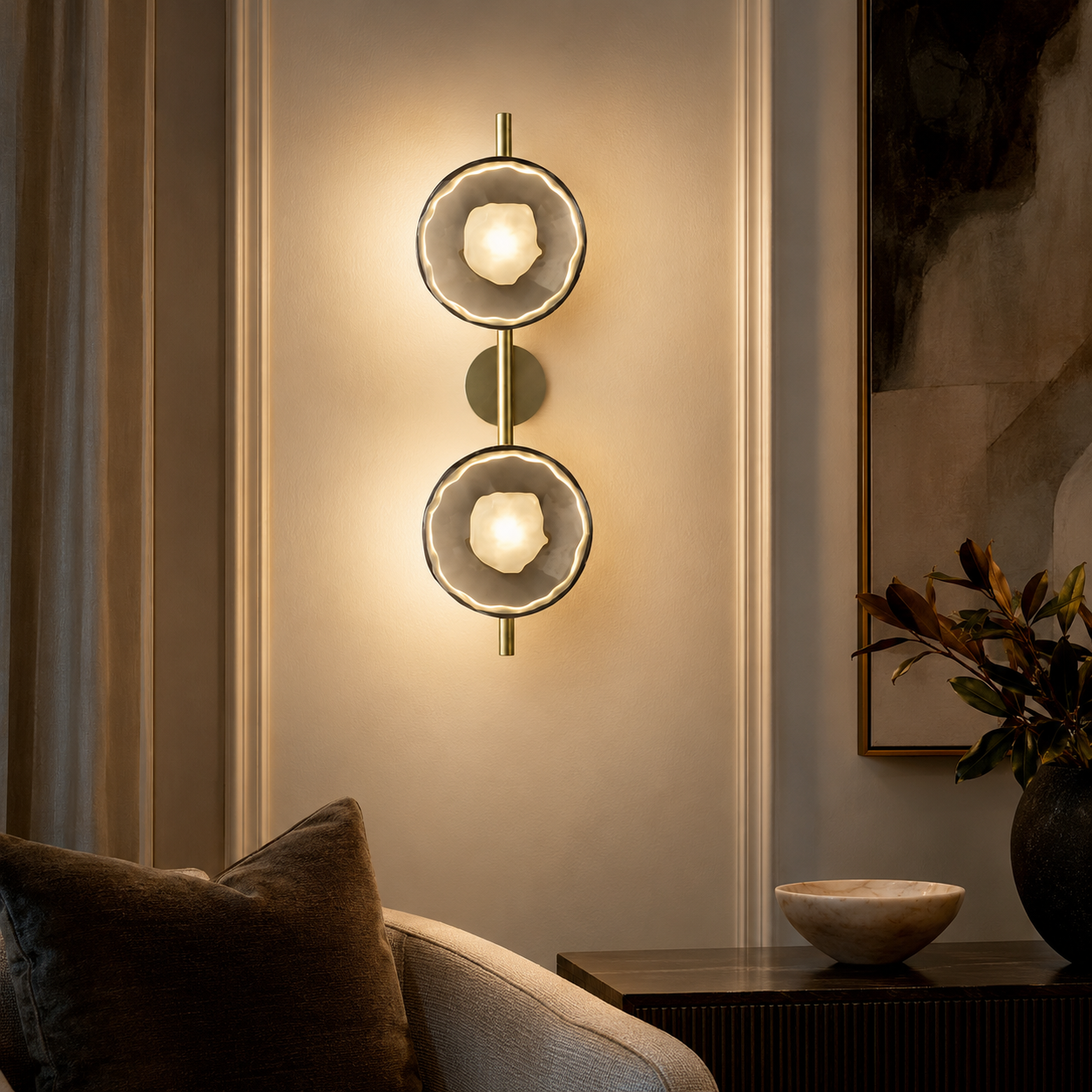 Nordic Round Glass Wall Light with Soft LED Glow | Glanova