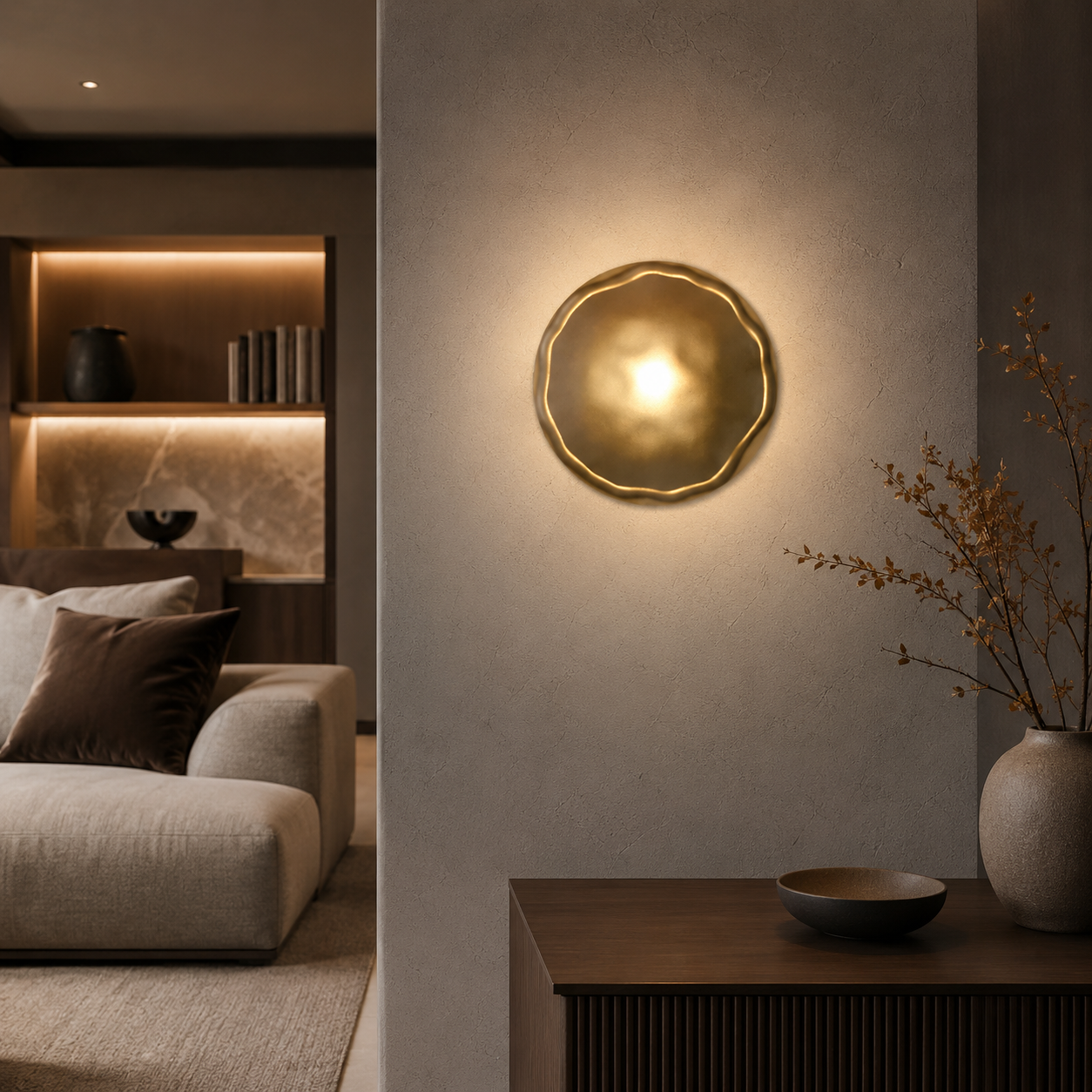 Nordic Round Glass Wall Light with Soft LED Glow | Glanova