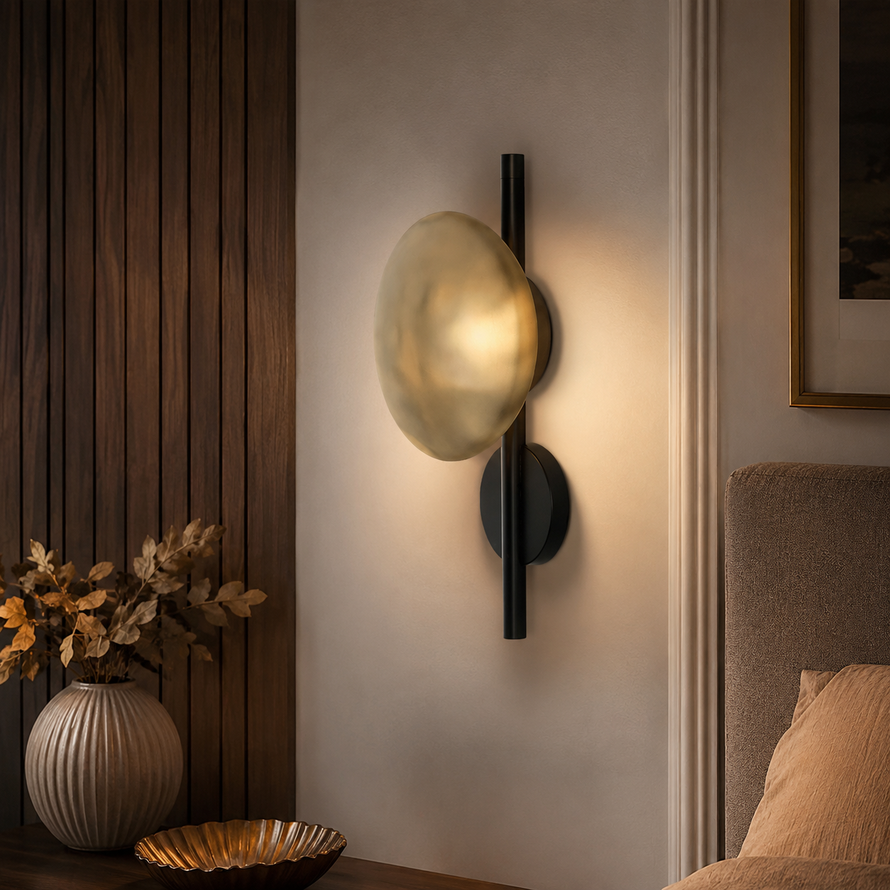 Nordic Round Glass Wall Light with Soft LED Glow | Glanova