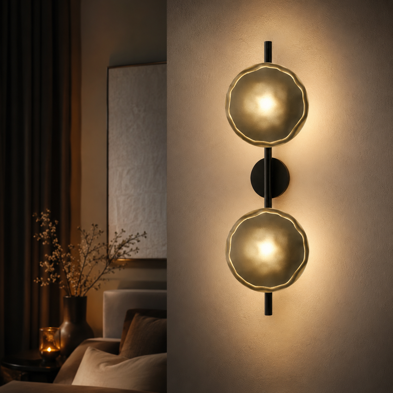 Nordic Round Glass Wall Light with Soft LED Glow | Glanova