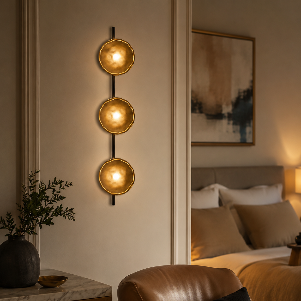 Nordic Round Glass Wall Light with Soft LED Glow | Glanova