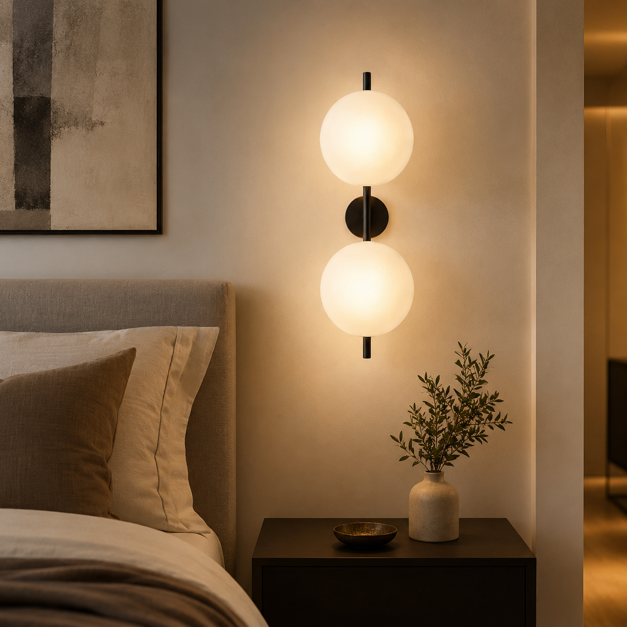 Nordic Round Glass Wall Light with Soft LED Glow | Glanova