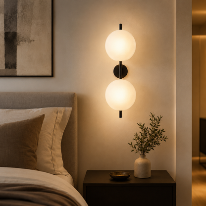 Nordic Round Glass Wall Light with Soft LED Glow | Glanova