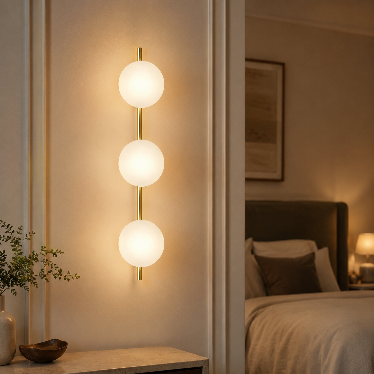 Nordic Round Glass Wall Light with Soft LED Glow | Glanova