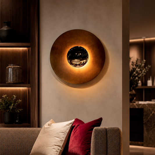 Nordic Round Metal LED Wall Light for Interiors | Tavena