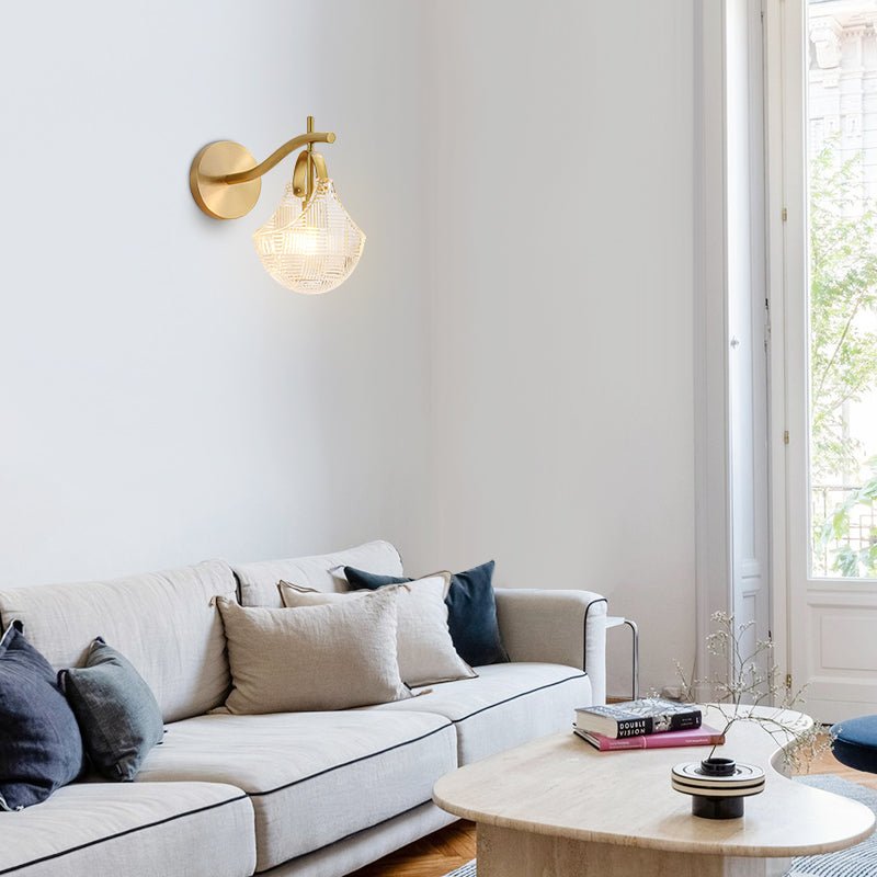 Nordic Shell Brass Finish Modern Wall Sconce Light | Mireva