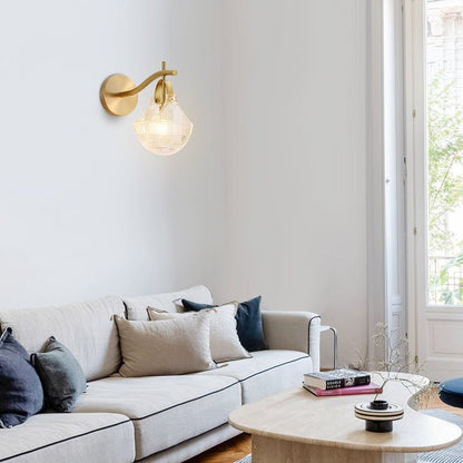 Nordic Shell Brass Finish Modern Wall Sconce Light | Mireva