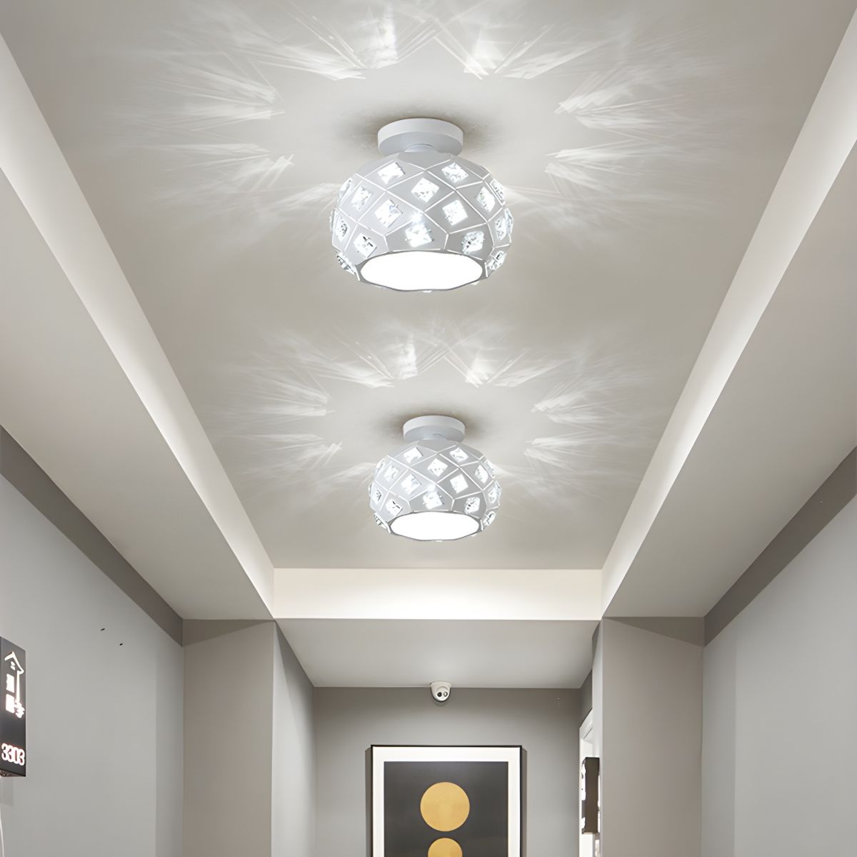 Nordic Style Ceiling Light with Crystal Accent | Luravia