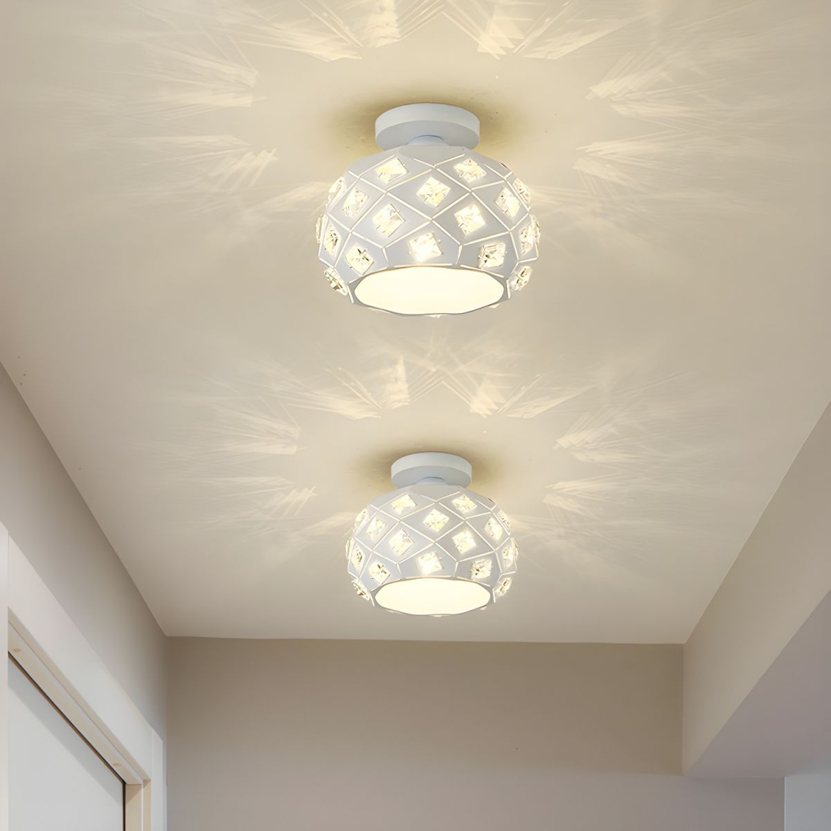 Nordic Style Ceiling Light with Crystal Accent | Luravia