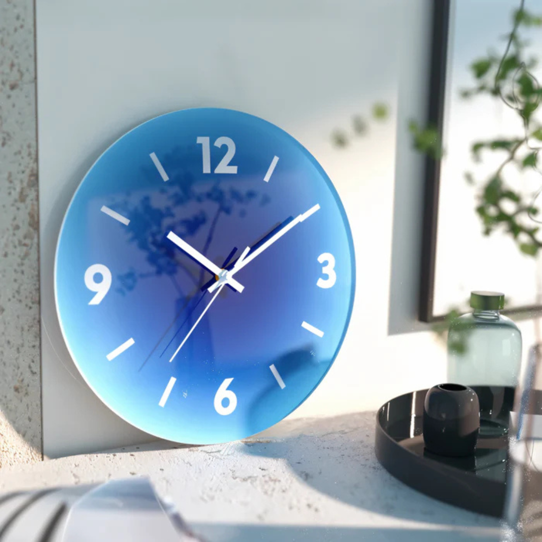 Nordic Style Glass Face Silent Quartz Wall Clock | Norlume