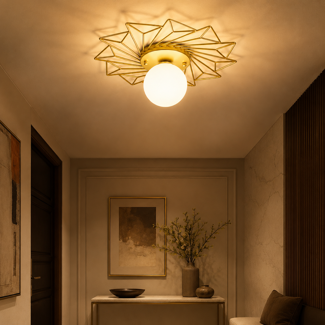 Nordic Style Glass Flush Ceiling Light Fixture | Liorvo