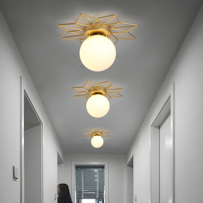 Nordic Style Glass Flush Ceiling Light Fixture | Liorvo