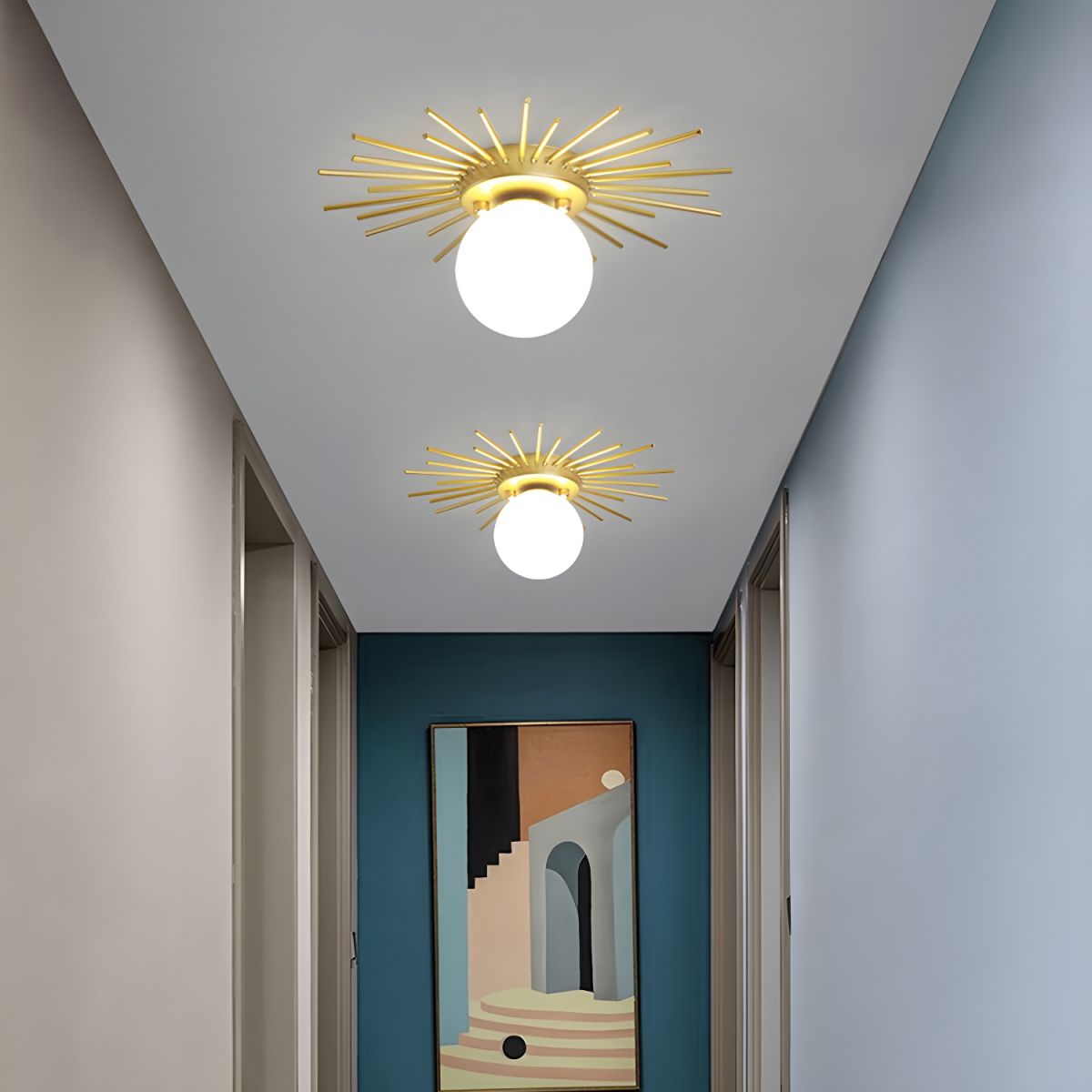 Nordic Style Glass Flush Ceiling Light Fixture | Liorvo
