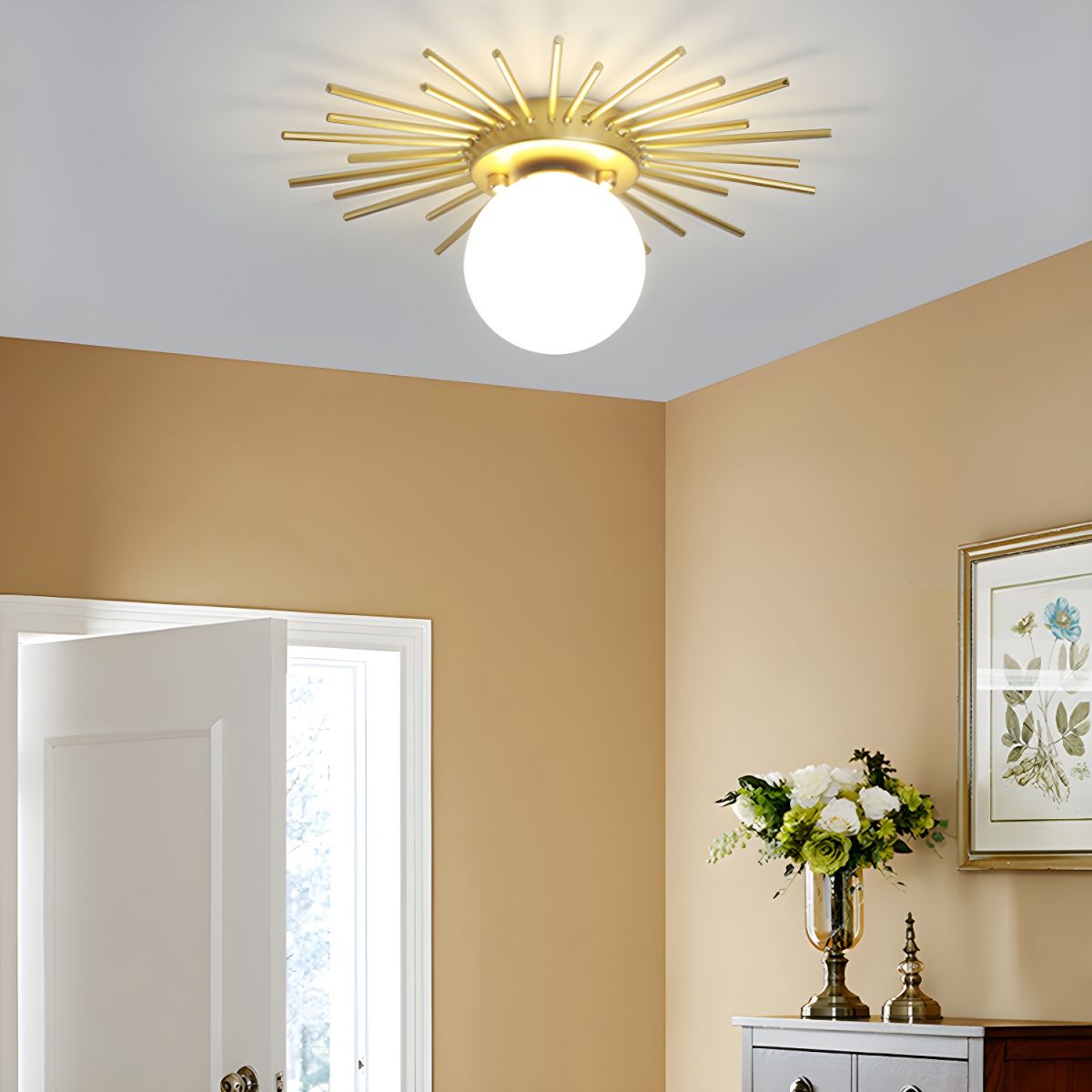 Nordic Style Glass Flush Ceiling Light Fixture | Liorvo