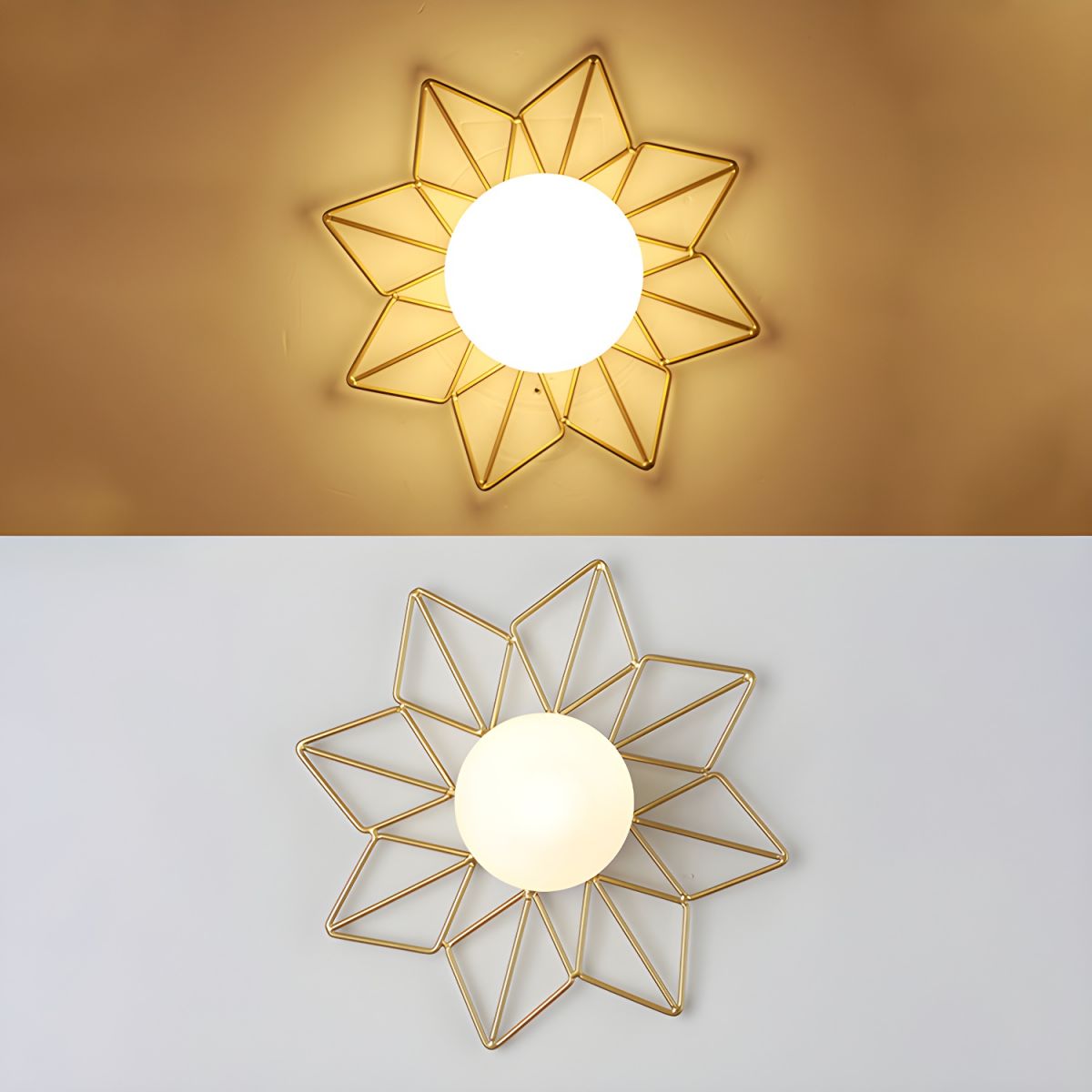 Nordic Style Glass Flush Ceiling Light Fixture | Liorvo